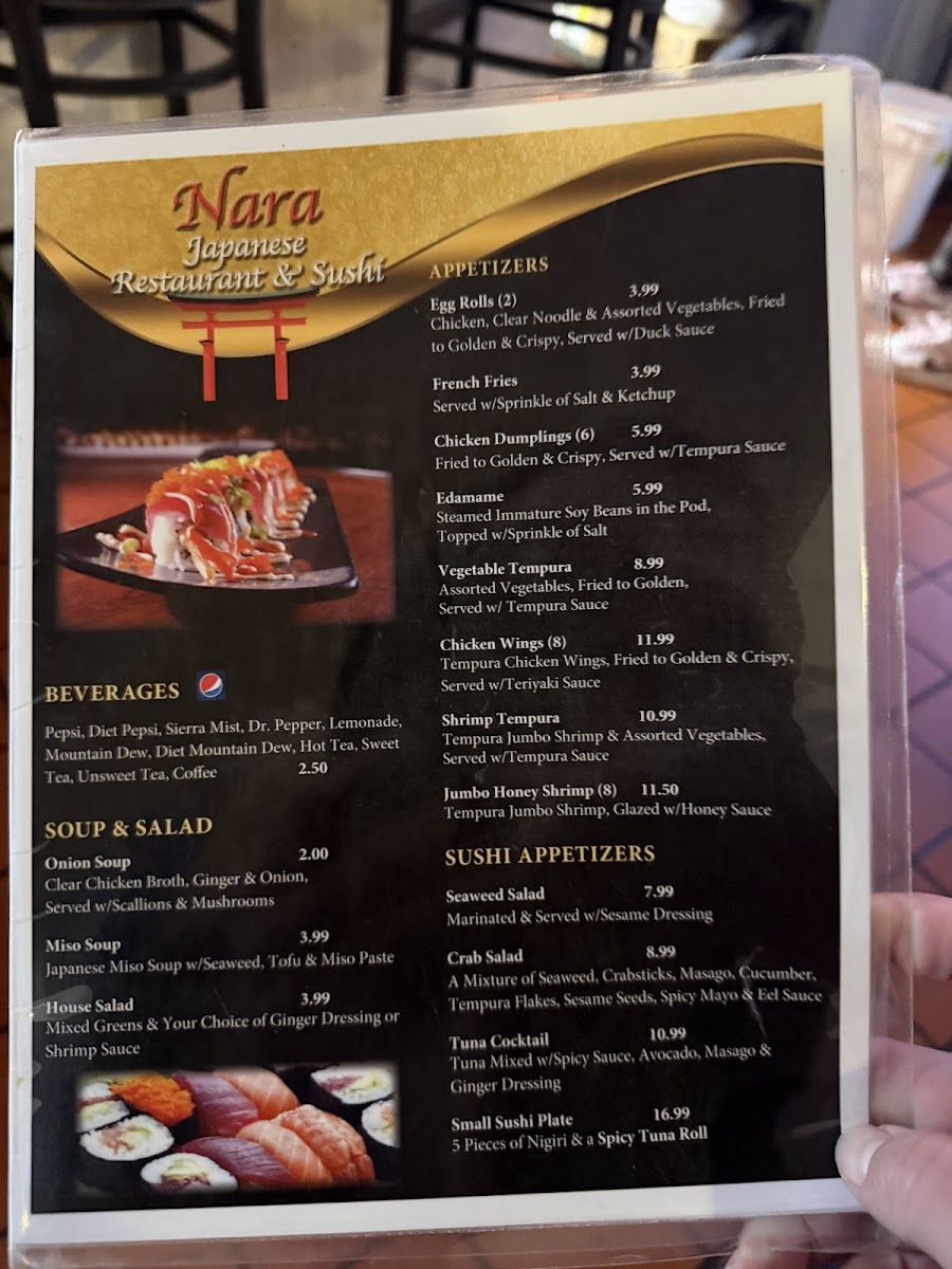 Nara Japanese Restaurant Menu - Image 1